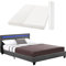 Juskys Polsterbett Verona 120x200 cm - Bettgestell inkl. LED-Beleuchtung, Lattenrost & Matratze - grau - Kunstleder - Einzelbett Jugendbett