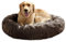 Donut Bed, Faux Fur Dog Beds for Medium Small Dogs - Self Warming Indoor Round Pillow Cuddler Black & Brown & Grey & Beige & Khaki