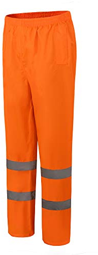 AYKRM Orange hi vis waterproof trousers (Orange, M)