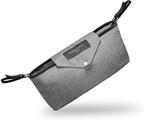 Kinderwagen-Organizer Tidy von WERNER CHRIST BABY – Wickeltasche mit allen Kinderwagenmodellen kompatibel, Befestigung mittels zwei starken Klettbändern, wasserabweisend in grigio