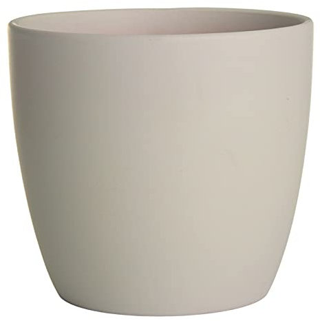 Rammento Set of 2 White Matte 12cm Ceramic Flower Pots - Round Small Plant Pots for Stylish Indoor Gardening, Ideal for Flowering Plants, Herbs, and Succulents
