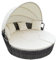 Ribelli Polyrattan Sonneninsel mit Faltbarem Sonnendach, Outdoor Gartenmöbel, Balkonmöbel, Wetterfest Sitzgruppe, Sonnenliege mit Sitz- und Rückenkissen, für Rasen, Terrasse, Balkon, Garten, Grau