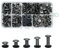 JJWNMLL 80 Set Chicago Schrauben 5/8/10/12/15 mm Buchschrauben Chicago Buchschrauben Kit Schwarze Nagelniete Chicago Knopf, Kreuzkopf Chicago Schrauben für Ledergürtel DIY Buch Scrapbook Buchbinden
