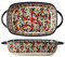 Bicuzat Keramik-Backform mit roten Gänseblümchen im Vintage-Stil, Auflaufform für Lasagne-Pfannen mit Griffen für Backofen/Kochen/Küche, 1 Stück, 1,7 l