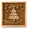 Folkroll 13275 - Keksstempel - Keksstempel - Plätzchenstempel verziert eckig - Weihnachtsbaum Merry Christmas - Buchenholz - 55x55mm