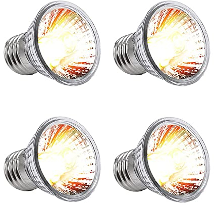 NEWFUN Schildkröte Wärmelampe,4PC E27 25W Dimmbar 220V UVA + UVB Vollspektrum-Sonnenlampe Heizung Glühbirne Sonnenbad Reptil Lampe für Lizards, Aquarienreptilien, Schildkröten, Amphibien usw