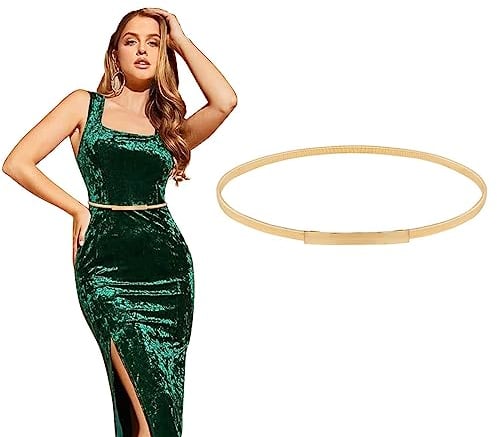 SJBAUTYO Cintura Metallo Donna Oro Elegante, Strass, Sottile, Elegante, per Vestito, Felpa