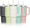 mebiusyhc 40oz Stainless Steel Vacuum Insulated Cup Double Wall Travel Flask Car Coffee Mug Tumbler with Straw with Handle for Hot Iced Coffee1
