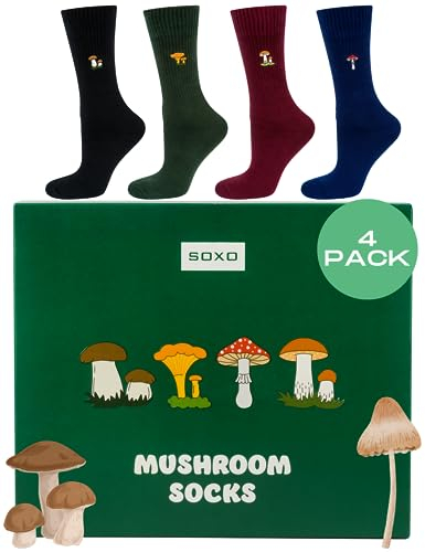 soxo Recolector Setas Calcetines Mujer Divertidos Regalos Para Hombre Originales Regalo 40-45 Mushroom Hombres 4 Pares