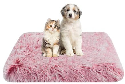 FANSU Hundebett Waschbar Katzenbett Flauschig Hundebetten Weiche Beruhigende Haustierbett Waschbar und Abnehmbar für Kleine Mittlere oder große Hunde (40x30x5cm,Farbverlauf Rosa)