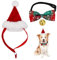 Weihnachten Katzenkostüm Hundekostüm Haustier Weihnachtskostüme Set, Kragen Fliege Hundehalsband Schneeflocke und Haustier Weihnachtsmütze Verstellbare Weihnachtsmann Anzug für Kleine Hunde Katzen(M)