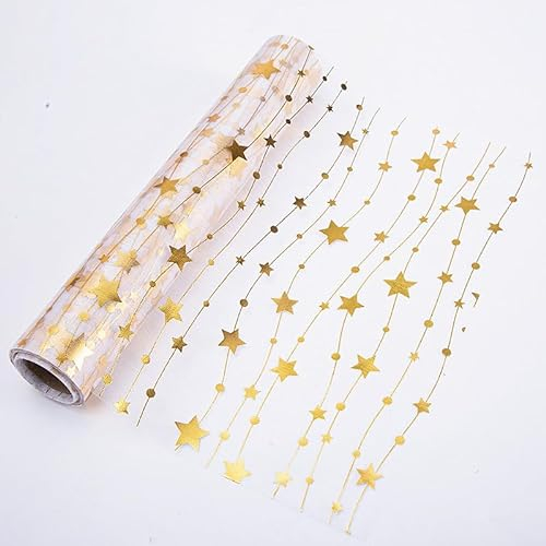 Tischläufer Weihnachten,28cm x10m Doppelseitig Gold Sterne Tischläufer Tischband Glänzend Organza Tischdeko für Weihnachten Silvester Adventszeit Festliche,Ramadan,Hochzeiten Dekoration