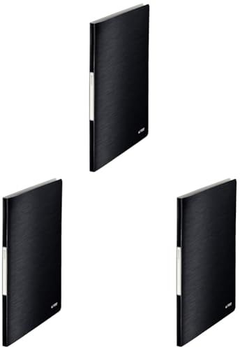 Leitz Sichtbuch Style, A4, PP, 40 Hüllen, satin schwarz (Packung mit 3)