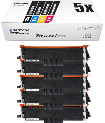 Eurotone 5X Toner 069H im Set kompatibel für Canon imageCLASS LBP673Cdw LBP674Cx MF752Cdw MF756Cx ersetzt 069 CMYK (Cyan, Magenta, Yellow, Black) [MIT CHIP UND FÜLLSTANDSANZEIGE]