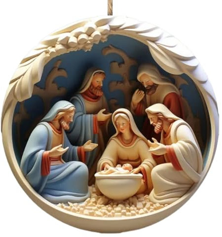 Decorazioni natalizie Albero di Natale appeso Ciondolo Natività Ornamento di Natale Per Neonati Regalo di Compleanno Baby Keepsakes
