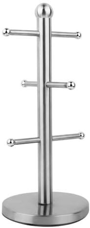 Gsycle Mug Holder, 6 Cup Mug Rack Stainless Steel Coffee Tree Cup Holder Cup Holder Stand Cup Storage Organizer for Home Kitchen
