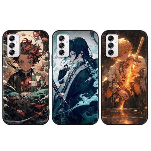 LYUBFDC 3 Stück Handyhülle für Samsung Galaxy A14 5G Hülle 6.8 Zoll, Anime Kamado Tanjirou Zenitsu Muichirou Manga Muster Design Case Cartoons Schutzhülle TPU Silikon Charmant für Jungen