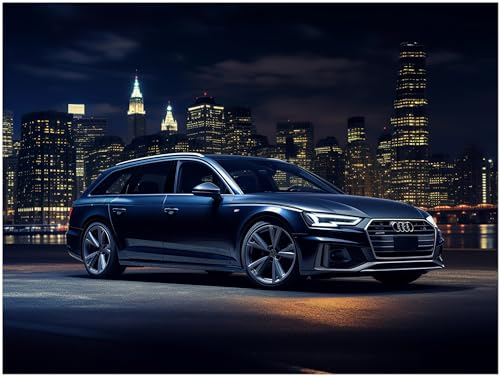 Auto Poster - Audi A6 New York RS6 Sportwagen Kunstdruck Illustration Wandbild P488N (60x45 cm)