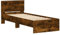 vidaXL Bettgestell, Bettrahmen mit Lattenrost, Bett Gästebett mit Kopfteil, Einzelbett Schlafzimmerbett Schlafzimmermöbel, Räuchereiche 90x190cm Holzwerkstoff
