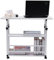 GMSLuu Beistelltisch Sofatisch mit Rollen mobiler Kaffeetisch Wohnzimmertisch für Kaffee und Laptop höhenverstellbar 60-90cm 3 Etagen Abstelltisch 80 x 40 x 90 cm (Weiß)