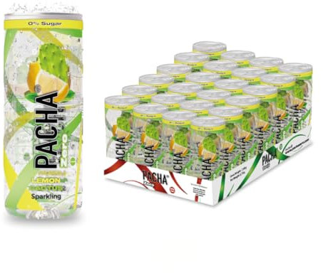 PACHA Zero Citron Cactus 24x Eau aromatisée pétillante sans sucre 250 ml (Lot de 24)