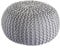 Amago home Pouf Outdoor ø 55 o. 45cm Bodenkissen Sitzpouf Hocker wetterfest pflegeleicht & nachhaltig Größe ø 45 cm, Farbe grau - Silbergrau