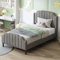 Zravenna Polsterbett 90x200 cm mit Bettkasten Samt, Bett Bettgestell mit Lattenrost Holz, Einzelbett Jugendbett Gästebett, Grau
