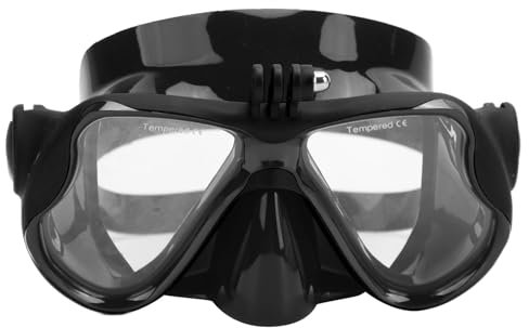 RiToEasysports Action-Kamera-Schnorchel-Set, Action-Kamera-Taucherbrille mit Ultraklarem Objektiv und Halterung, Aufbewahrungskoffer für Sportkamera (BLACK)