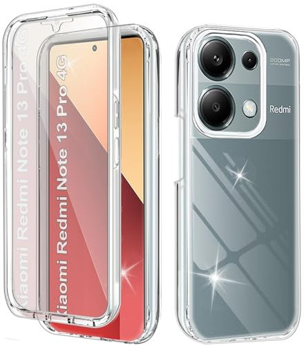 Cover per Redmi Note 13 Pro 4G (Non per Note 13 Pro 5G) Antiurto Custodia 360 Gradi con Protezione dello Schermo Integrata Rugged Full Body Protettivo Case Trasparente Cover per Redmi Note 13 Pro 4G