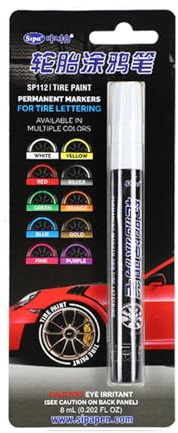 Fukamou Reifen Lackstift, Wasserfester Reifen Marker, Wasserfester Autoreifen-Lackmarker,Ausbesserungsstift Mit Glatter Tinte Für Reifen, Glasdosen, Steine, Segeltuchschuhe Und Innenhöfe