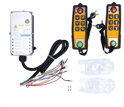 Kit Telecomando per Gru di Sollevamento, Controller per Sollevatore Elettrico Industriale a 6 Tasti, Trasmettitore Wireless, Ricevitore, Interruttore a Pulsante per Gru, CNC,