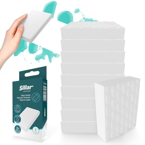Sillar 10x Magischer Schwamm Reinigungsschwamm -Schmutzradierer, Universeller Schwamm für Hartnäckige Flecken, Küche, Bad, Wände und mehr - Umweltfreundlicher Fleckenentferner ohne Reinigungsmittel