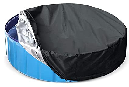 Couverture De Piscine pour Chien, Bache Piscine pour Chien avec Bande Élastique, Bâche Protection pour Piscine Protection UV Pliable pour Chats Chiens, Housse De Baignoire Pliable Chien Imperméable