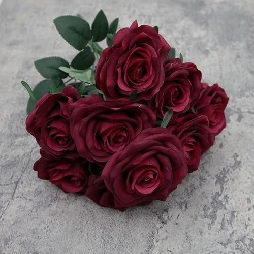 Namzi 10 Cream Rose Bushes 43cm Long. (Dark red)