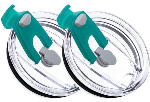 20 oz Tumbler Lids, 2 Pack Spillproof Splash Resistant Lid for Yeti,Beast,Juro,Ozark Trail,Atlin,Coffee Mug and More Cooler Cup,Covers for 20 Ounce Tumbler (Green, 20 OZ)