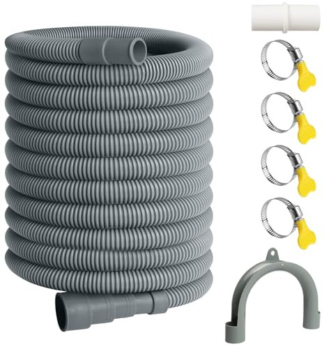 SDLDEER Ablaufschlauch Waschmaschine, 7m Verlängerung, Universeller Abwasserschlauch, inkl. Halterung, Schlauchverbinder und Schlauchschelle