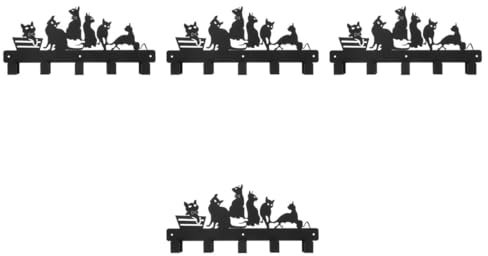 Alipis Crochet Mural Salle De Bain Chat Métal Robuste Porte-serviettes Multifonction Pour Cuisine Et Entrée Support Vêtements Décoratif Adhésif Organiseur Clé Original