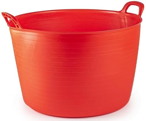 75 Litre Extra Large Flexi Tub Versatile Multi Purpose Flexible Rubber Storage Container Bucket (Red)