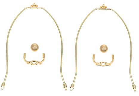 jojofuny 2 Stk Schirmhalterung Einstellbar Lampenschirm-befestigungsbeschläge Doppelt Lampenhalterung Metallisch Led-lampe Träger Fass Lampenschirmhalter Ring Golden Legierungsbeschichtung