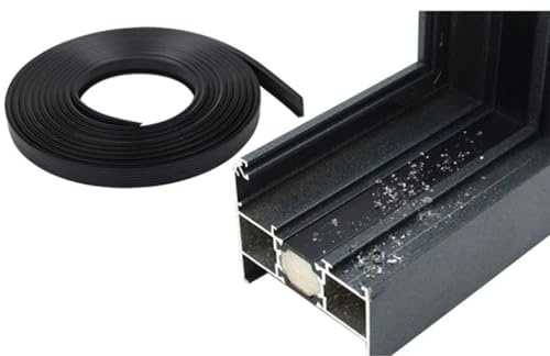 Guarnizioni Finestre Alluminio,Guarnizione Finestra per 14mm e 23mm Larghezza Scanalatura, Guarnizione di Battuta interna Finestra Alluminio, Antispifferi per Finestre (Nero,20m,Larghezza 14mm)