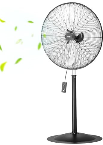 VEVOR Ventilatore da Pavimento, Ventilatore Oscillante da 30 pollici Girevole a 85 Gradi, Altezza Regolabile con 3 Velocità Regolabili, Alta Potenza per Camera da Letto, Soggiorno, Casa, Ufficio