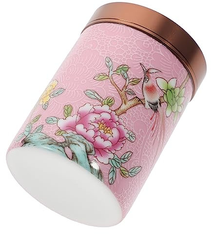Garneck Teedose Aus Keramik Im Vintage-Stil – Nostalgische Vorratsdose Für Losen Tee - Matcha Und Gewürze Luftdicht Mit Deckel Eleganter Rosa Kanister Zur Stilvollen