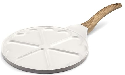 Cuisinox Mythic Bratpfanne mit 6 Herzen, 25,7 cm, mit Keramikbeschichtung, Weiß