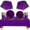 Juego de vajilla desechable de 69 piezas, 20 servilletas, 16 tazas, 16 platos de 7 y 9 pulgadas, 1 mantel morado. Vajilla biodegradable para cumpleaños, bodas, fiestas de Navidad para niños y adultos