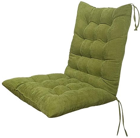 junozya High Back Chair Cushion, Patio Outdoor Chair Cushion Seat Pads, Recliner Soft Garden Chair Seat Pad Cushion with Backrest for Indoor, Office, Home, Rocking Chairs (Green-45 * 100cm)