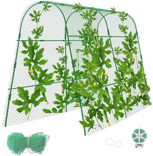 Rankgitter für Tomaten Gurken,160x140x120cm Ranknetz für Kletterpflanze,Metall Tomaten Rankhilfe,Rankgitter für Gurke,Rankgitter U-förmig,Gurken Rankhilfe Set,Kletterhilfe für Obstpflanzen Blumen