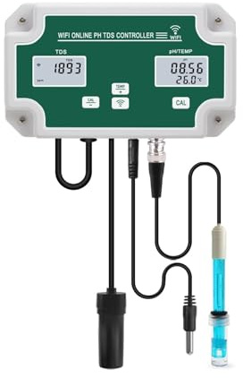 Medidor de Calidad del Agua, Controlador WiFi de temperatura, pH y ORP, medidor, analizador de calidad del agua, registrador, comprobador de pH, monitor remoto en línea Para Campo y Laboratorio