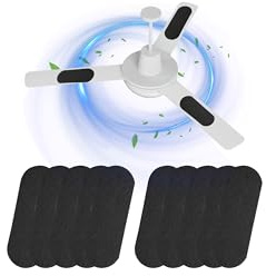 10 Pack Ceiling Fan Filters for Blades, Air Fan Filters for Ceiling Fan Blades with Activated Charcoal for Common Household Contaminants, Unscented Coconut Carbon Universal Ceiling Fan Air Purifier