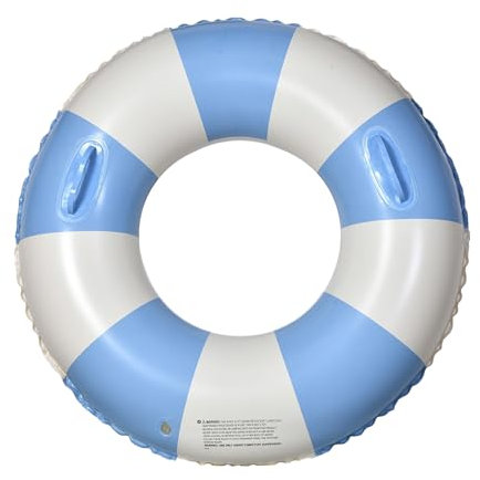 Salvagente per adulti, design a righe ispessite, supporto anti rollover da 75 cm, maniglie di sicurezza integrate, per piscina, feste in spiaggia, vacanze estive e relax