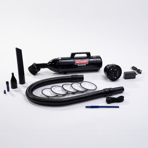 METROVAC Cordless DataVac IT Vacuum - 250W DC Motor - Rechargeable Handheld Cleaner with Powerful Air Blast & Accessories
